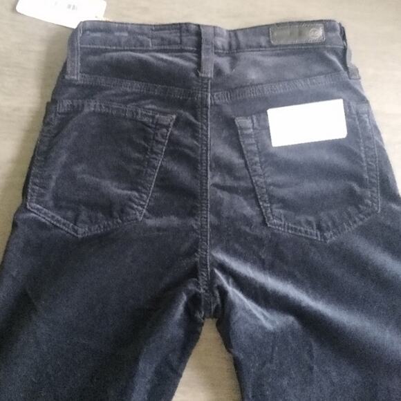 AG Adriano Goldschmied Isabelle Velvet Black High-Rise Straight Crop Size 23R - Picture 9 of 16